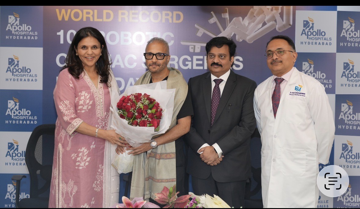 World Record in Cardiac Care: Apollo Hospitals Jubilee Hills Scripts Record with Fastest 100 Robotic Cardiac Surgeries in 155 Days